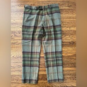 #449 ITALIAN (ITALY) CUSTOM TAILORED Men's Plaid Wool Pants. Tailored in Italy